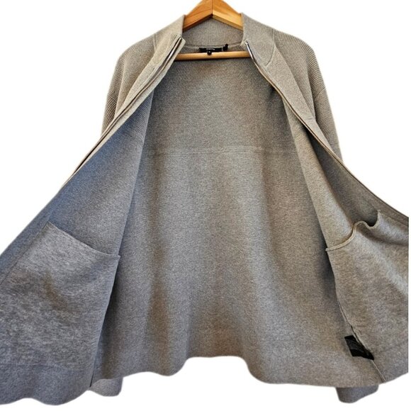 Theory Heather Gray Men's Zip-Up Sweater - Picture 6 of 13